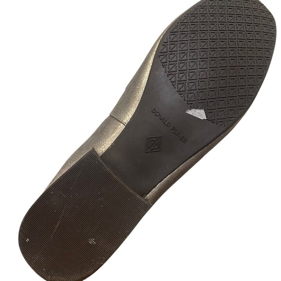 Donald Pliner BETHANY Leather Metallic Silver Loafer Flats Size 11 - Picture 6 of 6